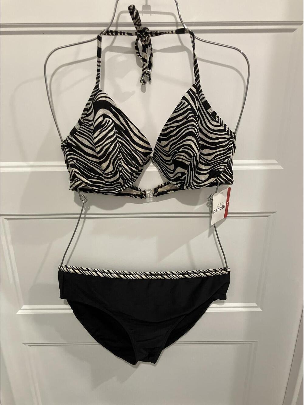 Gina Benotti Blue Motion Zebra Print Two-Piece Bikini Swimsu